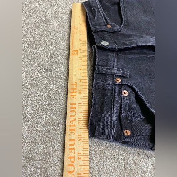 Abercrombie & Fitch the 90s relaxed jeans high rise womens 0/25xs black stretch - Picture 7 of 12